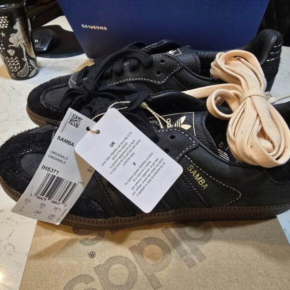 Adidas Originals Samba OG Core Black/Crystal Sand Women Shoes IH5371 SIZE 7 NEW - Picture 2 of 14